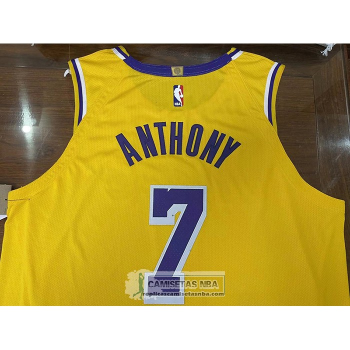 Camiseta Los Angeles Lakers Carmelo Anthony NO 7 Icon Autentico Amarillo